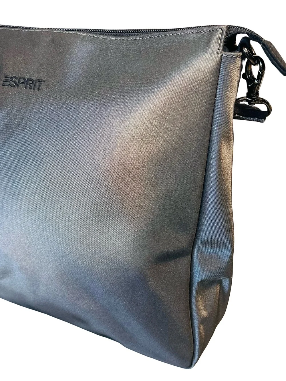 Espirit Vintage 90s Silver Reversible Shoulder Bag Convertible Hobo Slouchy